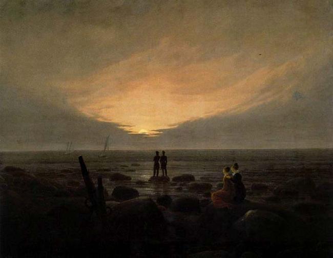 Caspar David Friedrich Moonrise by the Sea oil painting image